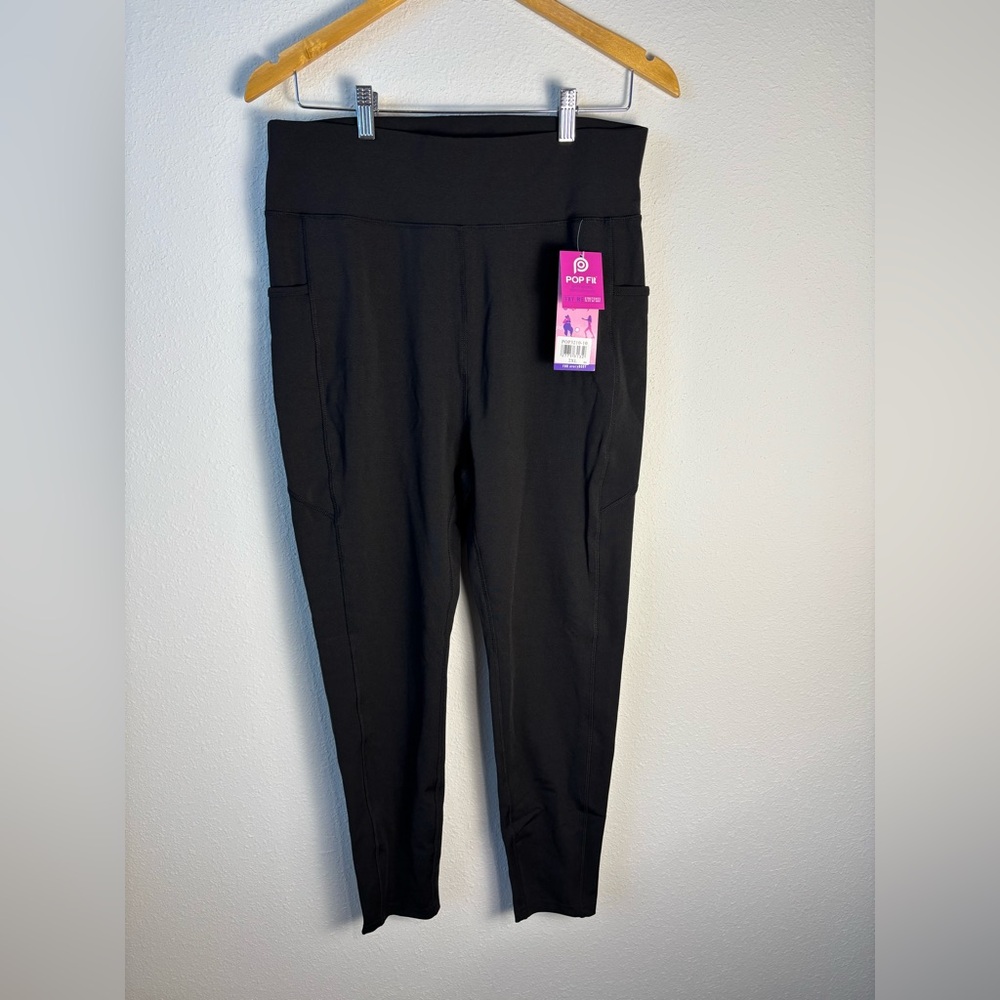 Nwts POP Fit Jet Black double pocket leggings 2XL